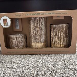 3 PC Flameless LED Candles - Brown